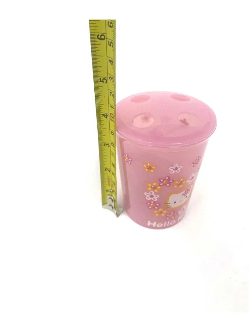 Hello Kitty Toothbrush Holder 4 Slots Pink Floral Bathroom Decor NWT